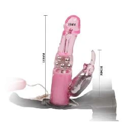 arnes con dildo vibrador rosa 18 cm baile - detalle 5
