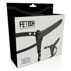 arnes con vibracion flesh 15 cm negro fetish submiss - detalle 4