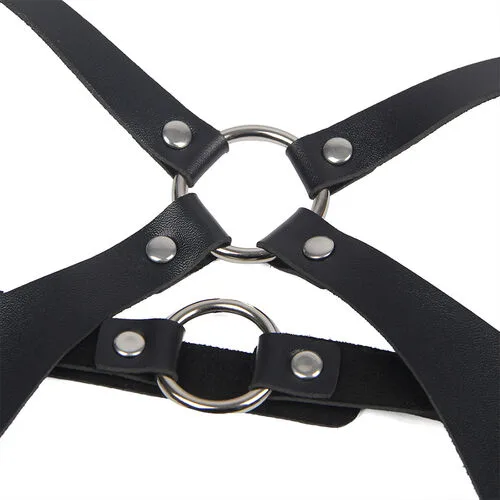 Arnés BDSM Cuerpo Entero con Hebillas Cuero Negro - detalle 4