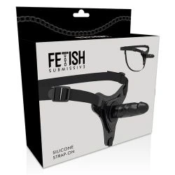 arnes de silicona de 16 cm fetish submissive negro - detalle 4