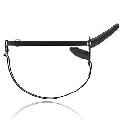 arnes doble de 21cm y 11cm negro fetish - detalle 3