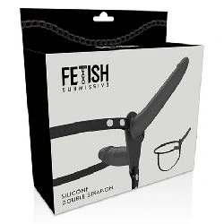 arnes doble de 21cm y 11cm negro fetish - detalle 4
