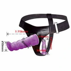 arnés lesbico doble penetracion lila 17 cm - detalle 2