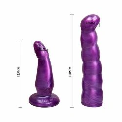 arnés lesbico doble penetracion lila 17 cm - detalle 5