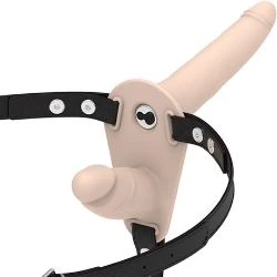 arnés sexual consolador doble con vibrador flesh up - detalle 2
