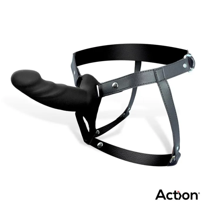 Arnés Strap On con Dildo Hueco Talla S Negro - detalle 2