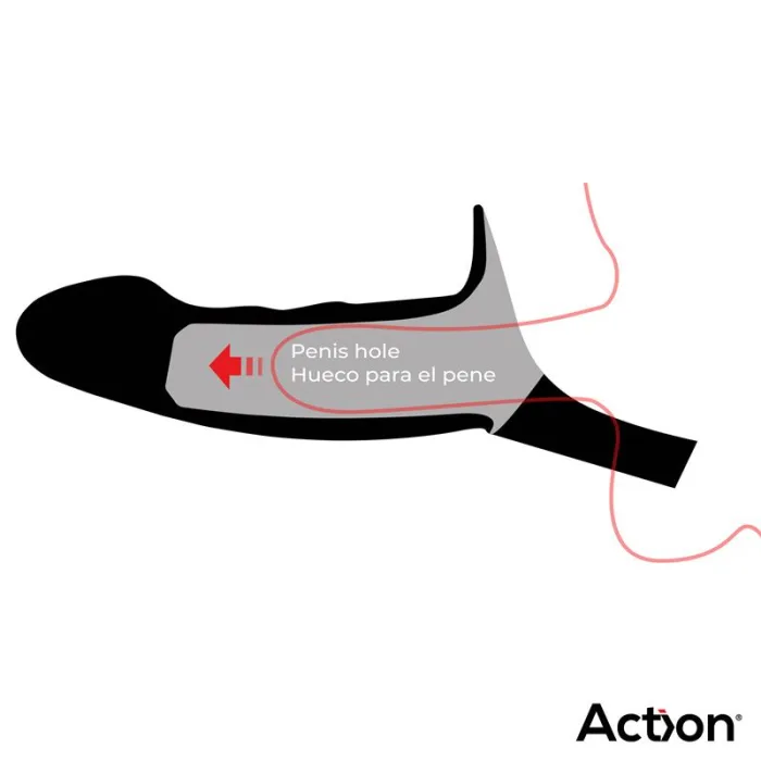 Arnés Strap On con Dildo Hueco Talla S Negro - detalle 3