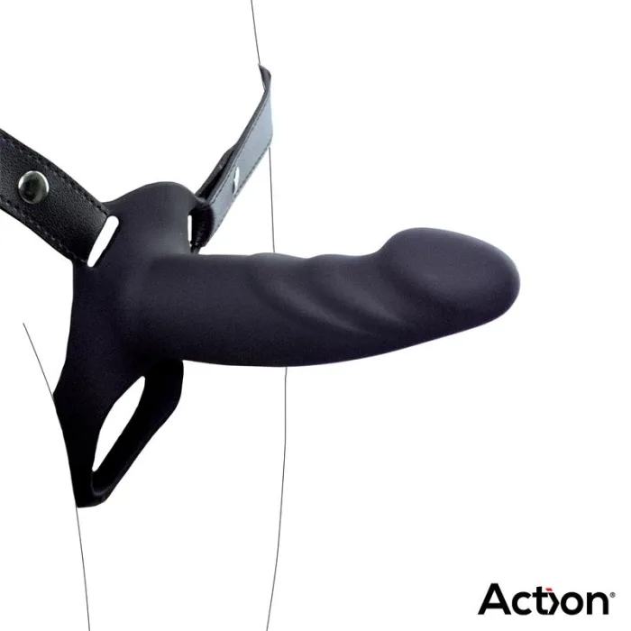 Arnés Strap On con Dildo Hueco Talla S Negro - detalle 4
