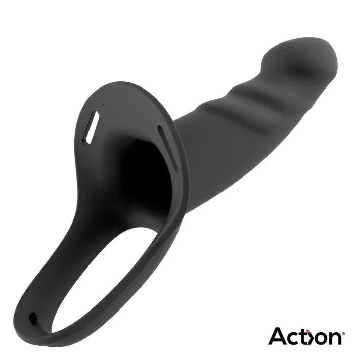 Arnés Strap On con Dildo Hueco Talla S Negro - detalle 5