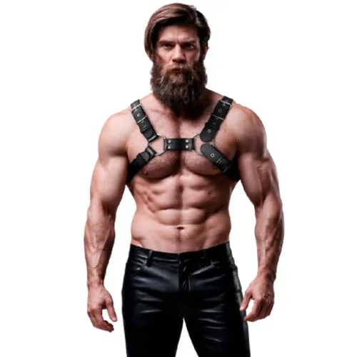 Arnés Bulldog Bdsm Ajustable Ecopiel Pecho Hombre