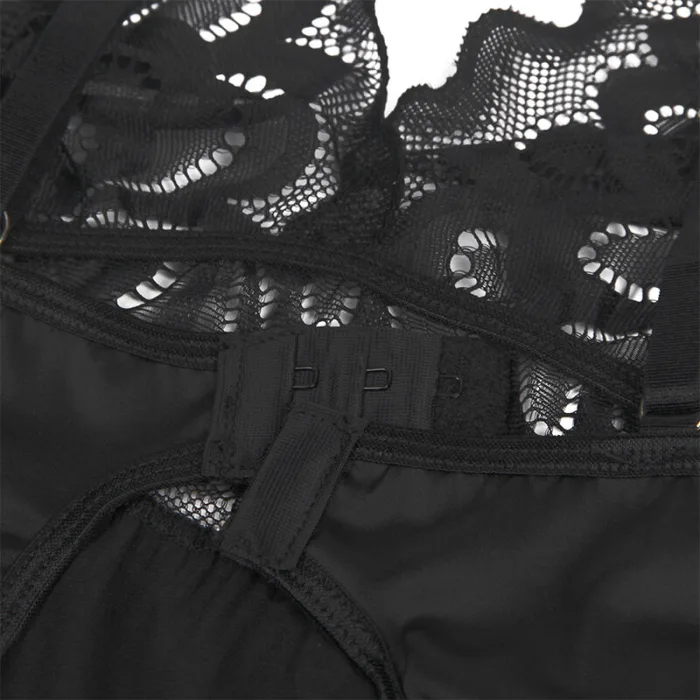 Babydoll Con Estampado Floral Pecho Negro - detalle 8