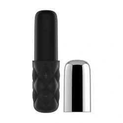 bala vibradora mini satisfyer negra y plata - detalle 2