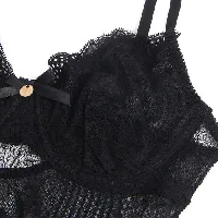 body de encaje con cierre inferior negro - detalle 6