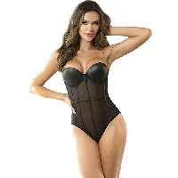 body sexy talla grande tirantas cadena negro - detalle 3