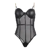 body sexy talla grande tirantas cadena negro - detalle 5