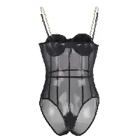 body sexy talla grande tirantas cadena negro - detalle 6