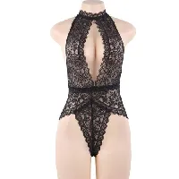 body teddy encaje escote profundo - detalle 3