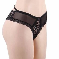 bragas con encaje florales negras tallas sm xl - detalle 3