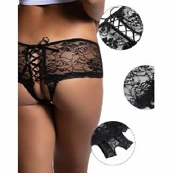 bragas con encaje y transparencias florales queen lingerie - detalle 3