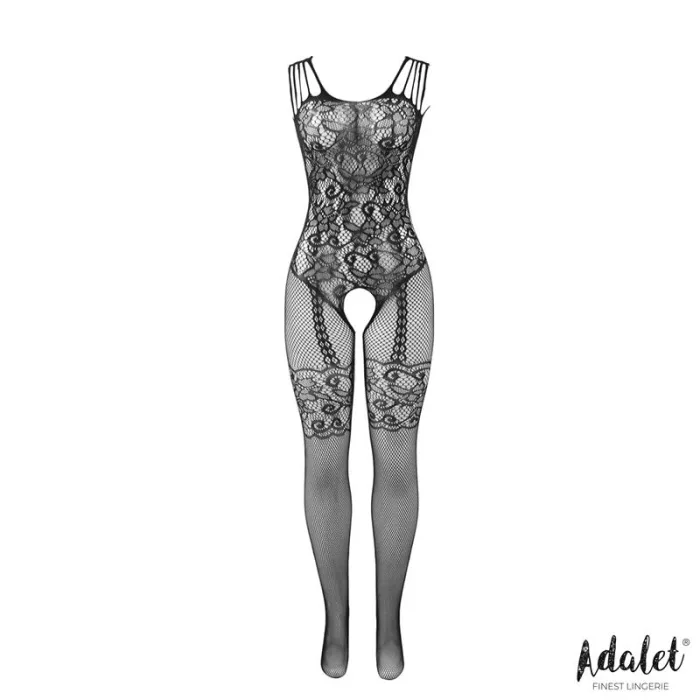 Catsuit Lana Bodystocking Negro Floral - detalle 3