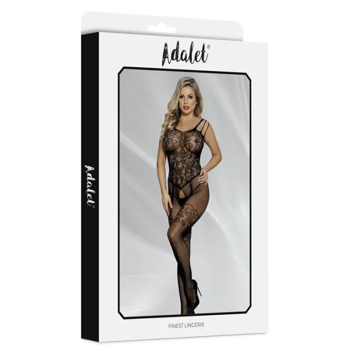 Catsuit Lana Bodystocking Negro Floral - detalle 4