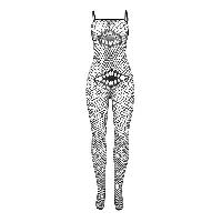 catsuit o bodystocking de rejilla y vientre negro - detalle 4