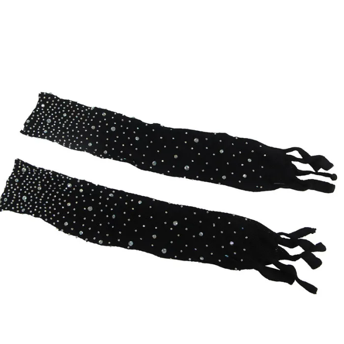 Catsuits DE REJILLA CON GUANTES Y DIAMANTES NEGRO TALLA ÚNICA - detalle 5