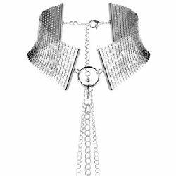 collar al pecho metalizado plateado tipo joya desir metallique - detalle 3