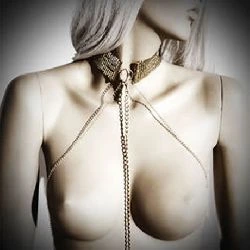 collar metalizado dorado tipo joya desir metallique - detalle 4