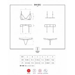 conjunto de 3 piezas sujetador tanga liguero 844 - detalle 4