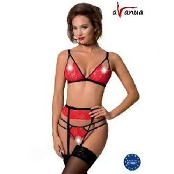 conjunto salome rojo y negro avanue