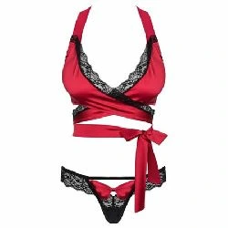 conjunto sensuelia dos piezas rojo obsessive - detalle 3