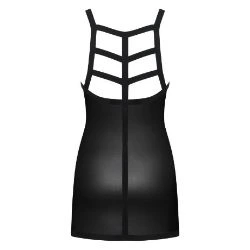 vestido y tanga leatheria chemise negro - detalle 3