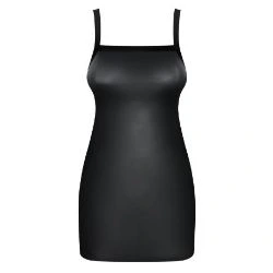 vestido y tanga leatheria chemise negro - detalle 4