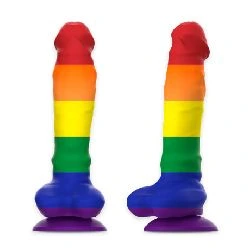 consolador con testiculos flexible mythology corey pride l - detalle 6