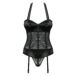 corset con tanga ailay negro - detalle 4