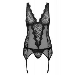 corset con tanga emperita negro - detalle 3