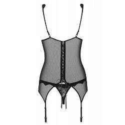 corset con tanga emperita negro - detalle 4