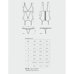corset con tanga emperita negro - detalle 5