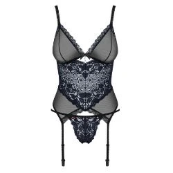 corset con tanga negro 866 cor 1 encaje - detalle 3