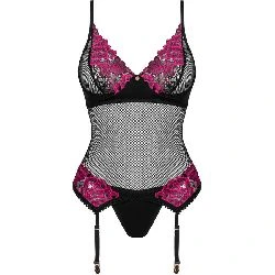 corset sexy negro y rosa rosenty obsessive - detalle 4