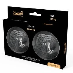 cubre pezones negros con lentejuelas coquette - detalle 3