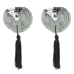 cubre pezones plateados silver coquette - detalle 3