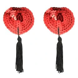 cubre pezones rojos lentejuelas coquette - detalle 3