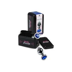 dildo anal de metal azul con bolsa secret play - detalle 3