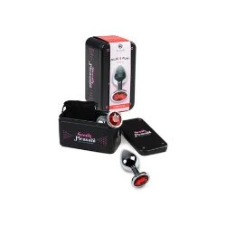 dildo anal de metal rojo con bolsa secret play - detalle 3