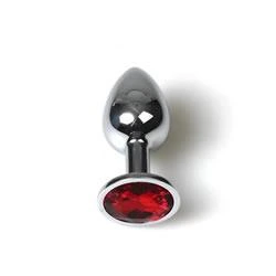 dildo anal de metal rojo con bolsa secret play