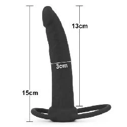 dildo anal doble con anillo realista codick - detalle 4