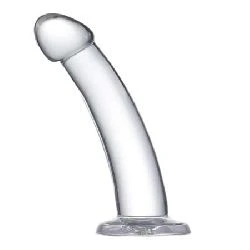 dildo curvado material cristalino 18 cm con ventosa - detalle 3