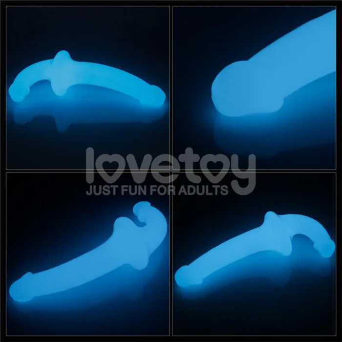 Dildo doble Lumino Play Luz Azul 10.5 - detalle 10